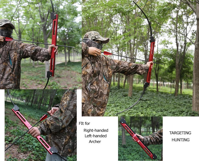 wolfman Archery 58" Folding Bow Survival Bow and Arrow Set Longbow Takedown Recurve Bow 35lbs RH/LH for Archery Bow Hunting Targeting Shooting (Black) - Image 5